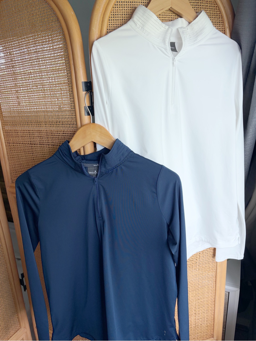 Belyn Key Sadie Mock Long Sleeve Golf Shirt *Set Of 2* Sports Athletic Top Upf50